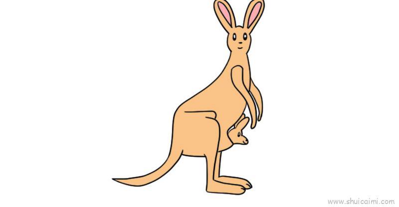 袋鼠儿童画怎么画 袋鼠简笔画图片