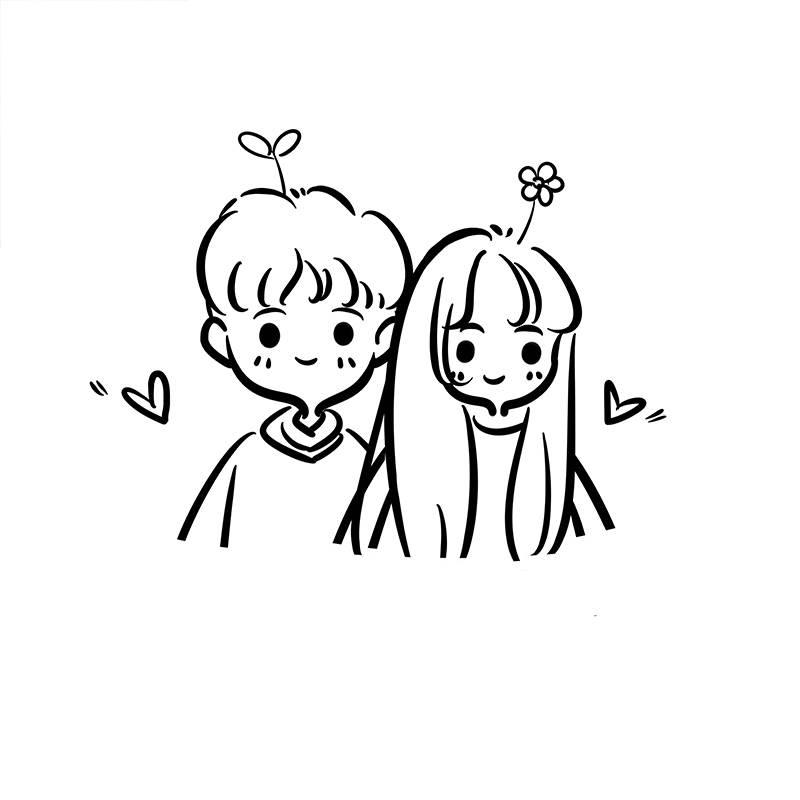 情侣简笔画图片大全可爱 情侣简笔画图片大全可爱简单