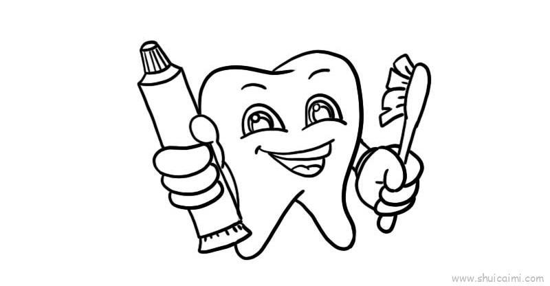 刷牙儿童画怎么画 刷牙简笔画步骤