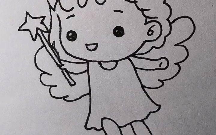 天使简笔画图片大全 天使简笔画图片大全翅膀少女