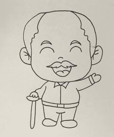 老头的简笔画图片大全 老头简笔画图片大全可爱呆萌