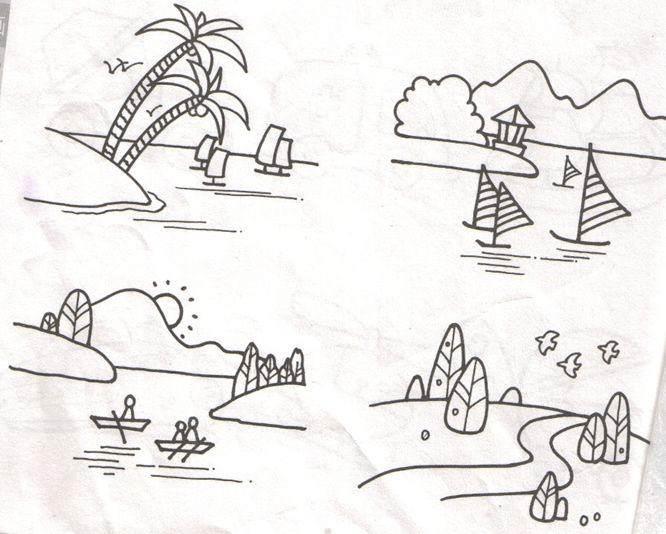景物简笔画 景物简笔画图片大全