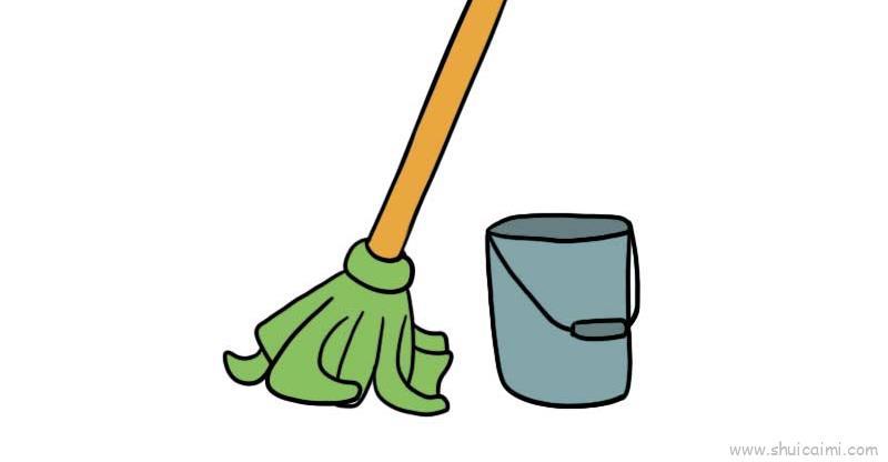 拖把儿童画怎么画 拖把简笔画简单