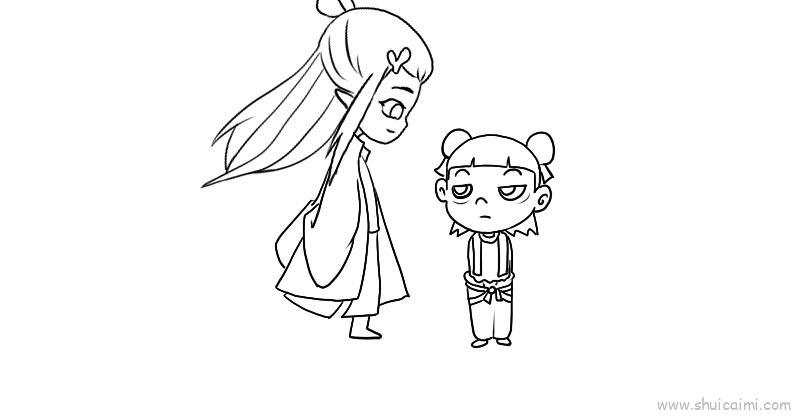 哪吒和敖丙儿童画怎么画 哪吒和敖丙简笔画好看