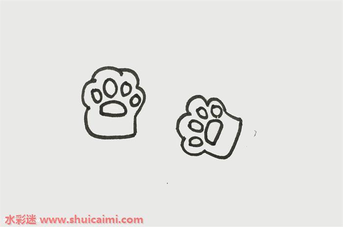 猫爪可爱怎么画 猫爪可爱简笔画图片大全彩色