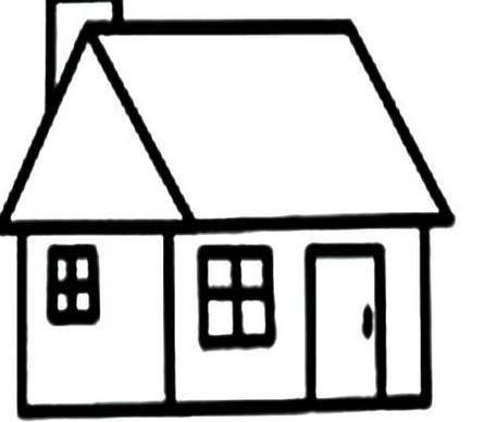 简笔画 房子简笔画房子图片带颜色