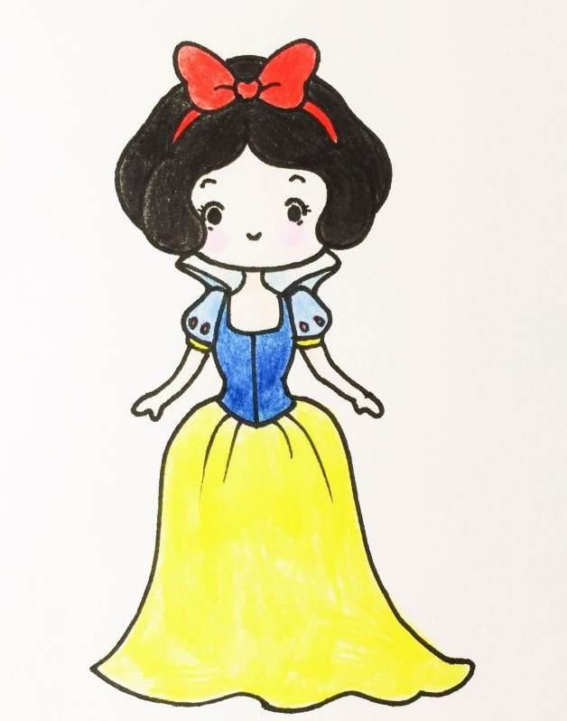 白雪公主简笔画 白雪公主简笔画彩色