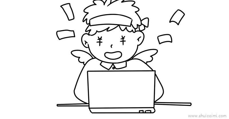 电信网络诈骗儿童画怎么画 电信网络诈骗简笔画图片