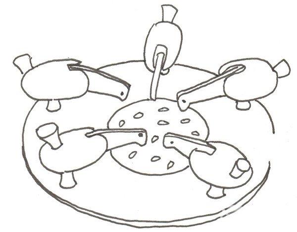 小鸡啄米的简笔画怎么画 小鸡啄米的简笔画画法