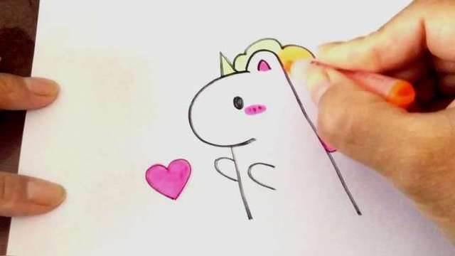 独角兽简笔画 独角兽简笔画可爱呆萌