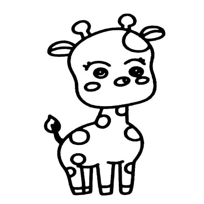 简笔画长颈鹿 简笔画长颈鹿彩色