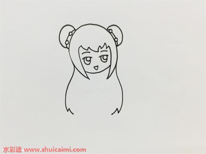 甜美可爱的齐哪和菲灵简笔画图片教程