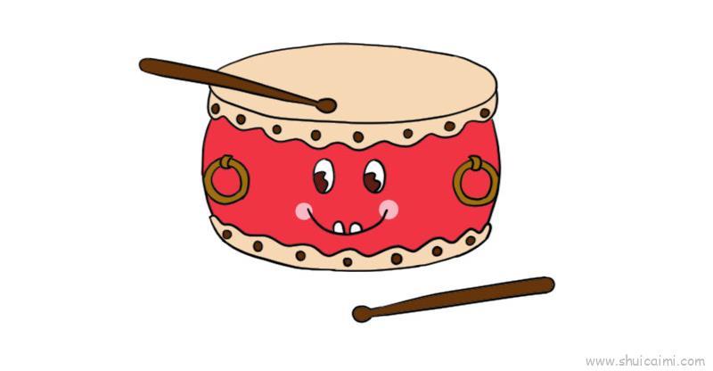 鼓儿童画怎么画 鼓简笔画顺序