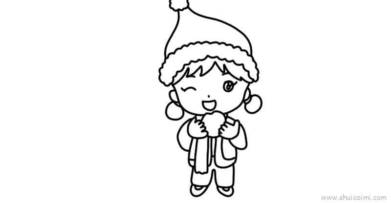 抱苹果儿童画怎么画 抱苹果简笔画步骤