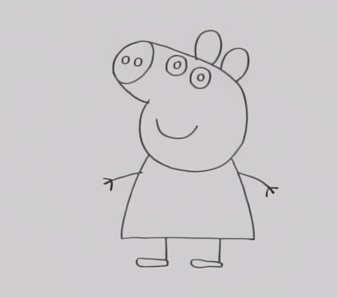 简笔画小猪佩奇 简笔画小猪佩奇涂色