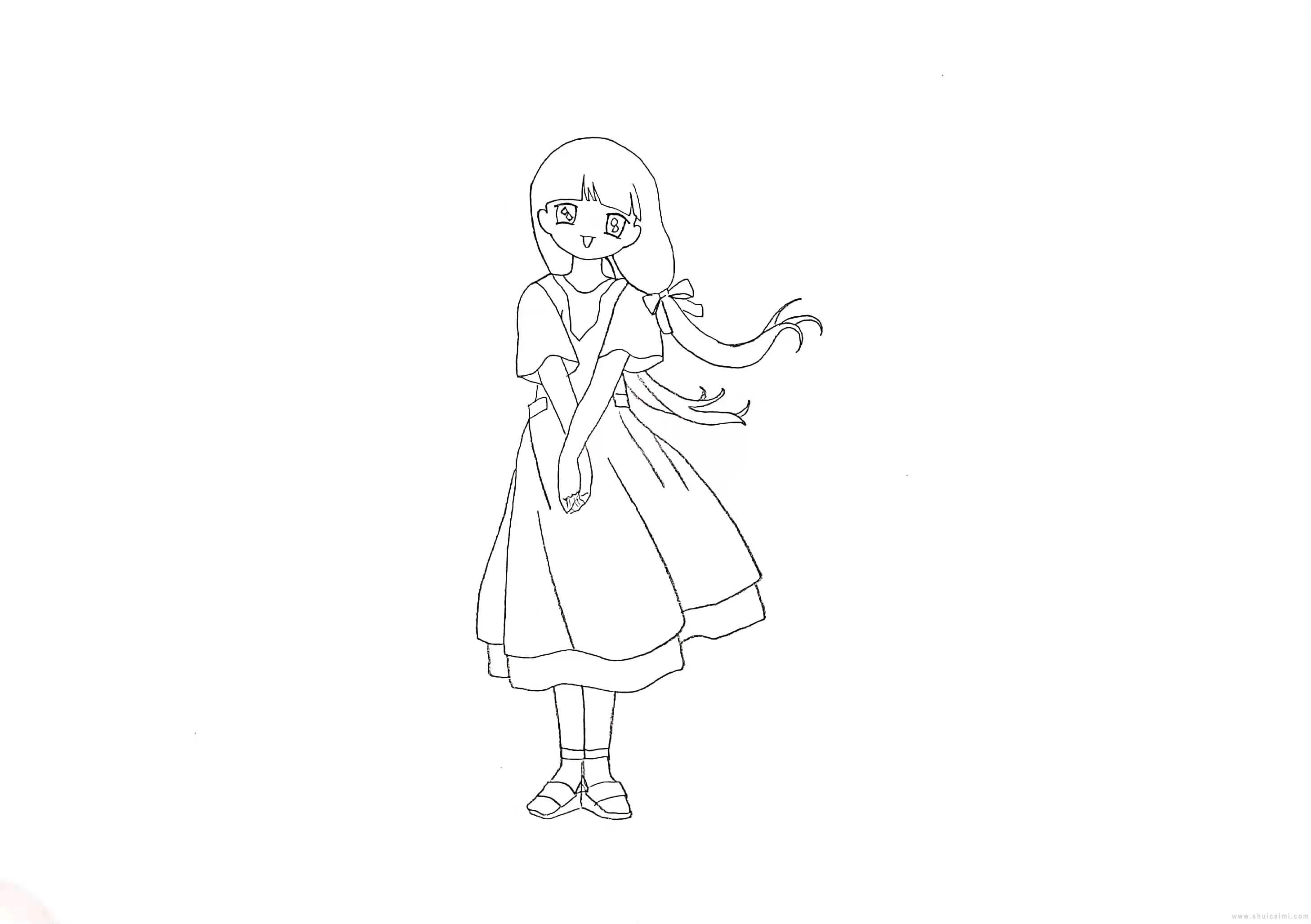 动漫少女简笔画怎么画 动漫少女简笔画简单