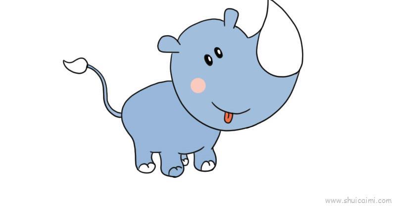 犀牛儿童画怎么画 犀牛简笔画步骤