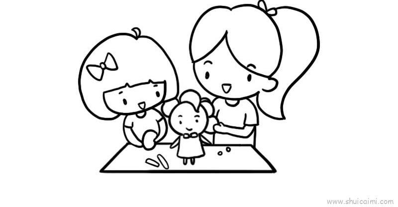 亲子互动儿童画怎么画 亲子互动简笔画简单