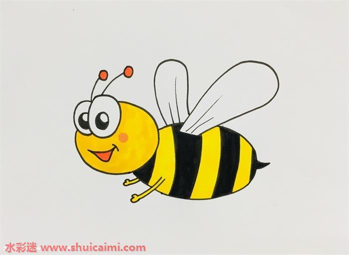 蜜蜂好看简笔画怎么画彩色