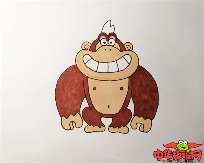 大猩猩怎么画 大猩猩简笔画简单好看带颜色