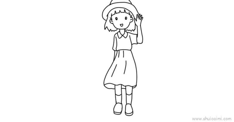 打招呼儿童画怎么画 打招呼简笔画步骤