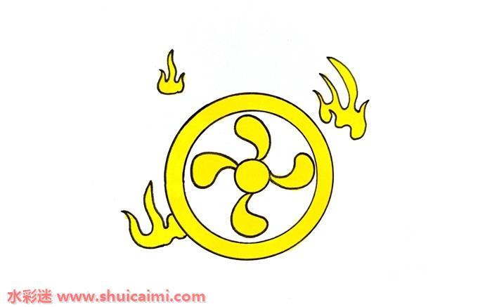 哪吒风火轮怎么画教程 彩色哪吒风火轮简笔画步骤