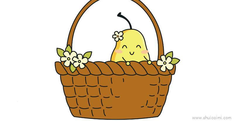 花篮儿童画怎么画 花篮简笔画步骤