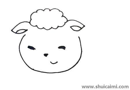 萌萌小绵羊儿童简笔画