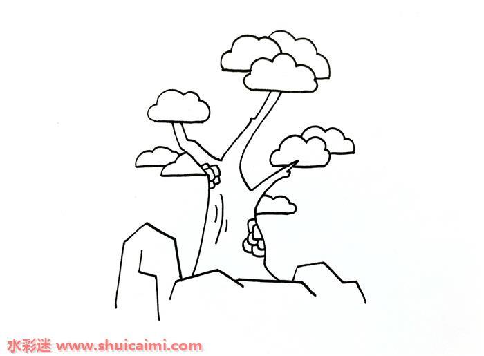 松柏怎么画 松柏简笔画图片大全带颜色