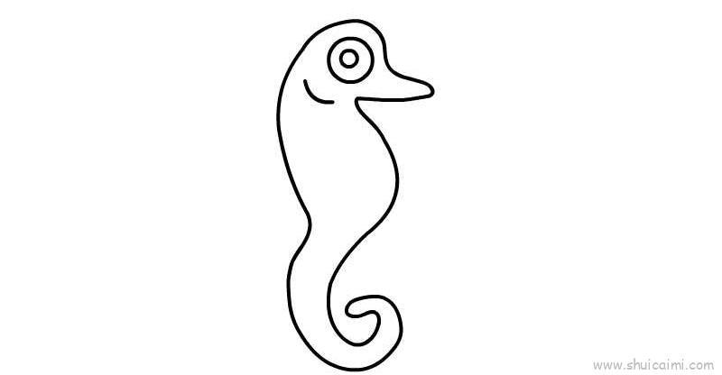 海马儿童画怎么画 海马简笔画步骤