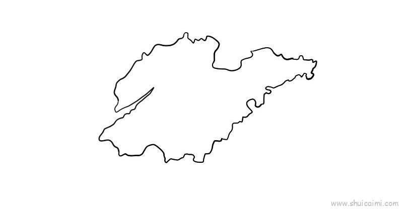 山东地图儿童画怎么画 山东地图简笔画顺序