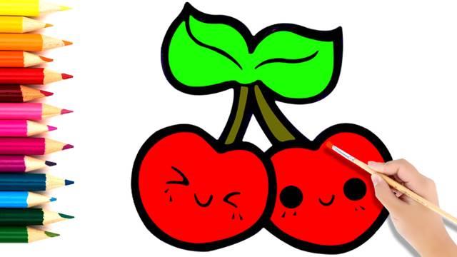 简笔画樱桃树绘画 简笔画的樱桃树
