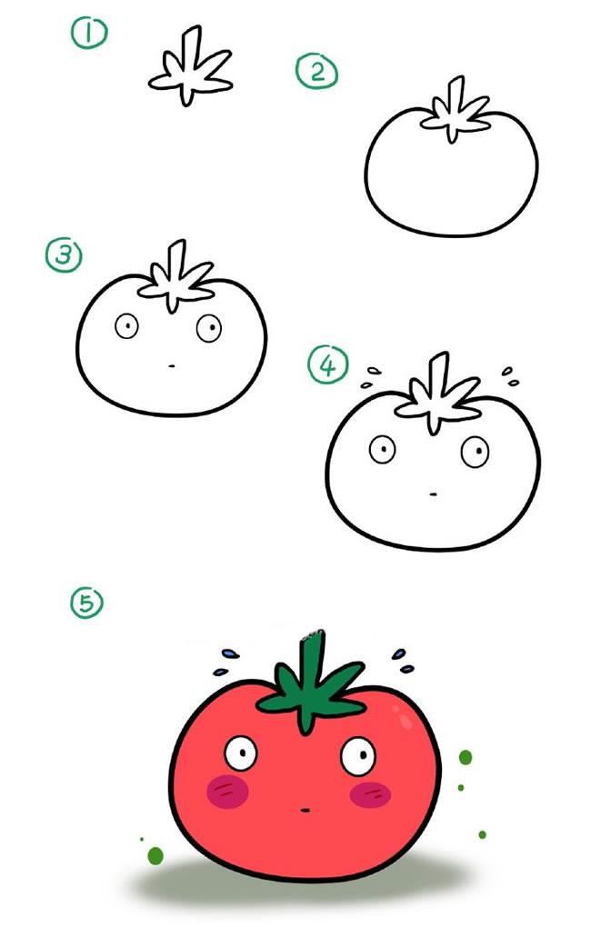 番茄简笔画 番茄简笔画图片画法