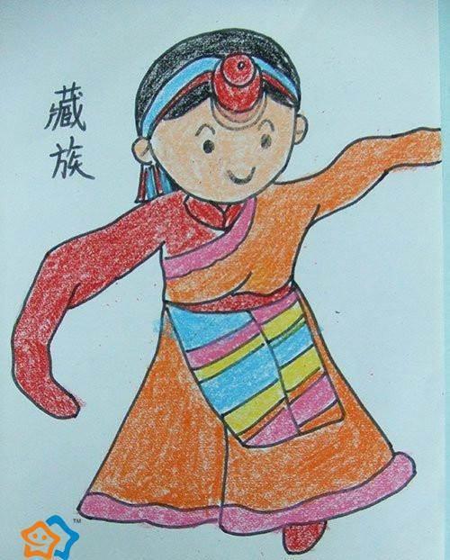 民族服饰简笔画 民族服饰简笔画彩色
