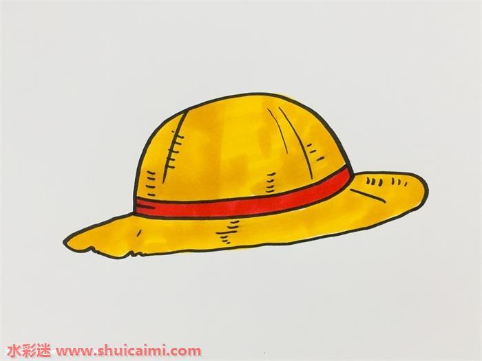 草帽简笔画怎么画漂亮彩色