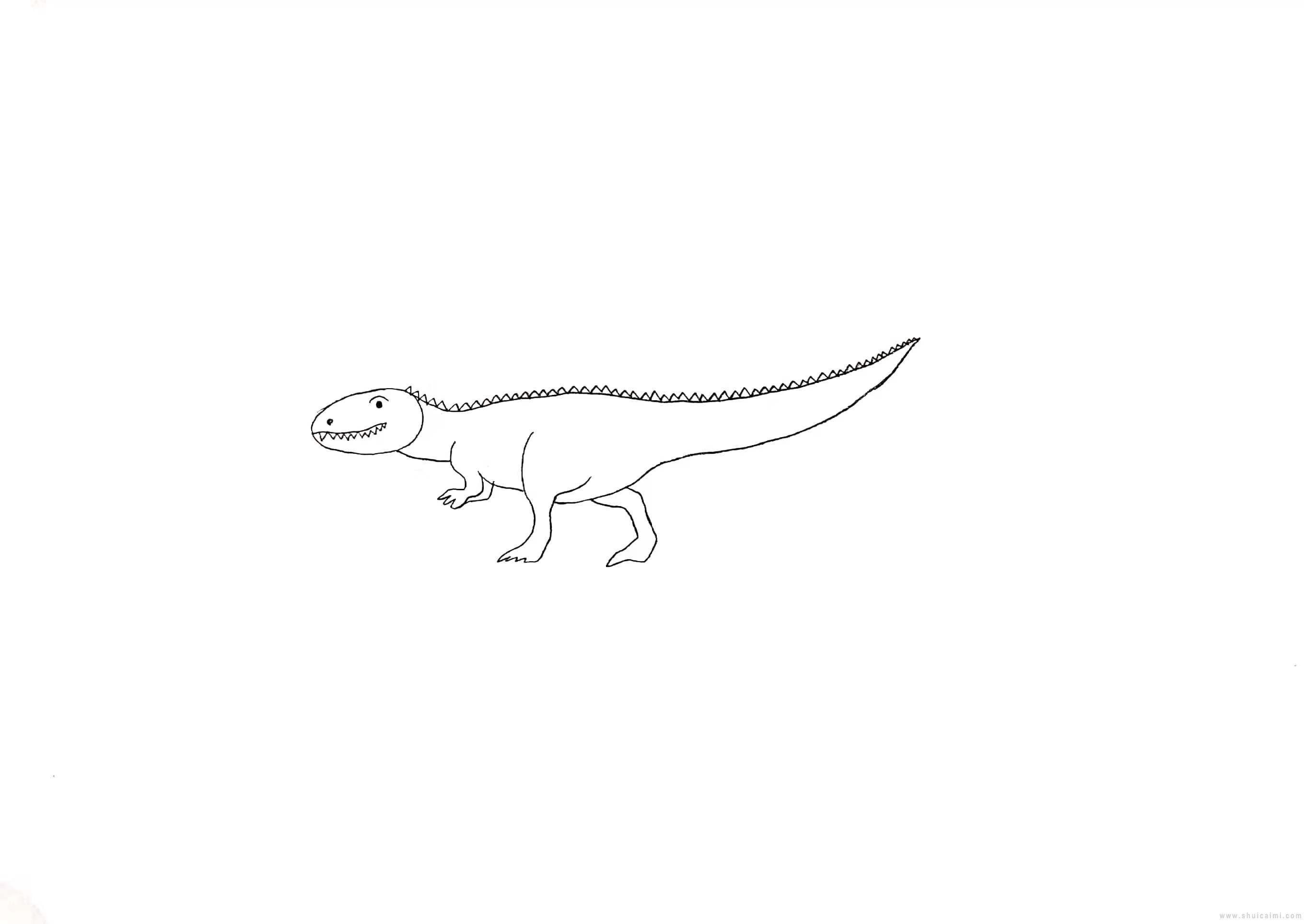 鲨齿龙简笔画怎么画 鲨齿龙简笔画简单
