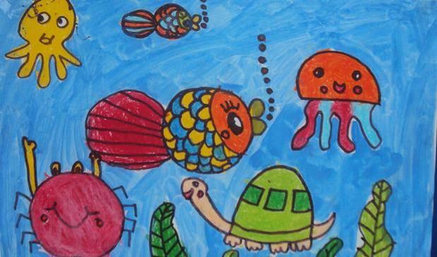 海洋世界简笔画 海洋世界简笔画带颜色