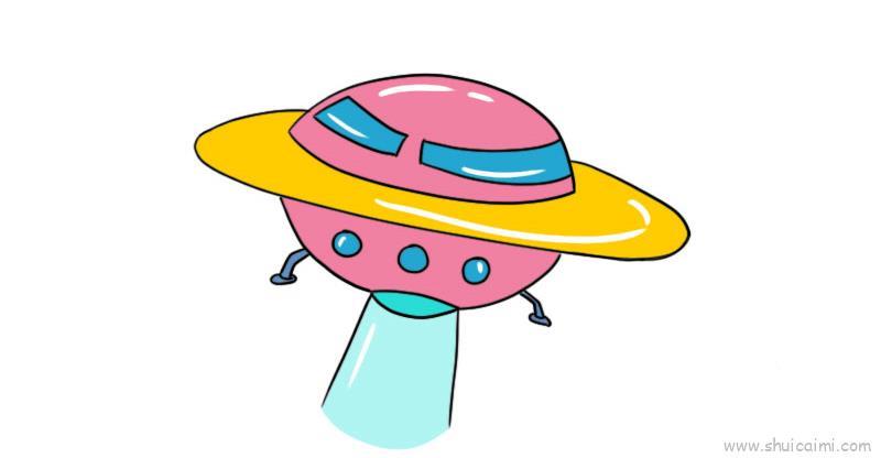 飞碟儿童画怎么画 飞碟简笔画步骤