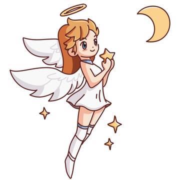 天使简笔画图片大全 天使简笔画图片大全翅膀少女