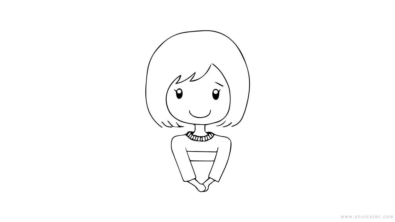 短发女孩简笔画怎么画 短发女孩简笔画图片