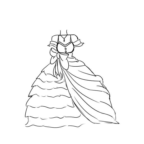 公主裙简笔画 公主裙简笔画简单又漂亮图片