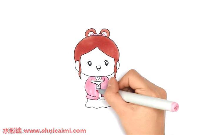 织女好看怎么画 织女好看简笔画简单彩色