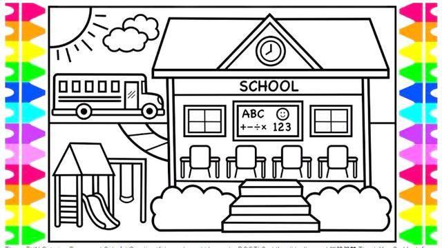 小学校园简笔画图片大全 小学校园简笔画图片大全彩色