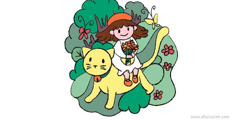 喵咪插图儿童画怎么画 喵咪插图简笔画图片大全