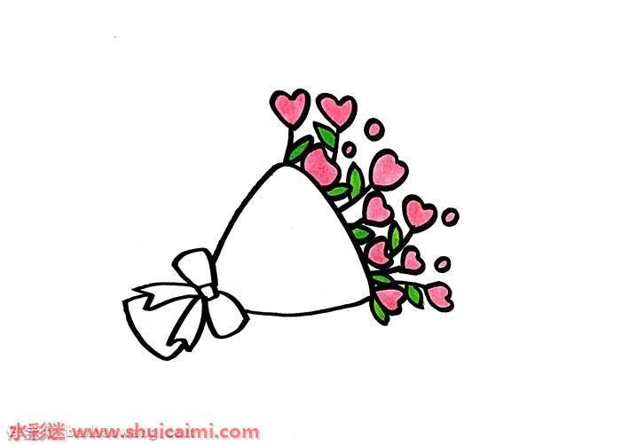 一束鲜花怎么画 一束鲜花简笔画简单又漂亮彩色