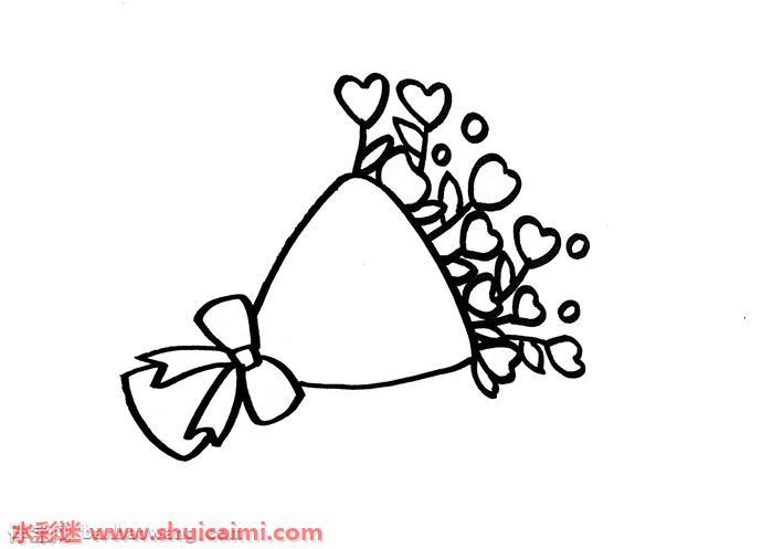 一束鲜花怎么画 一束鲜花简笔画简单又漂亮彩色