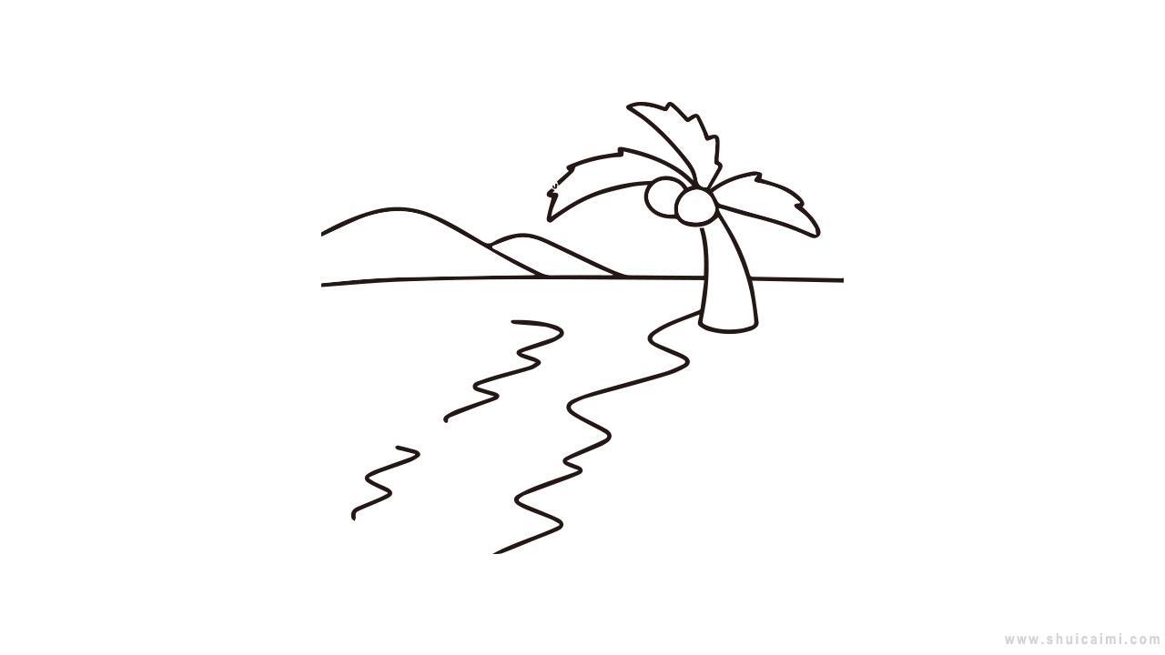 海边沙滩风景简笔画怎么画 海边沙滩风景简笔画简单