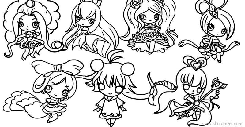 叶罗丽仙子卡通简笔画绘画步骤教学