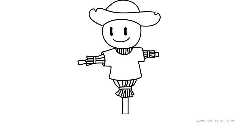 稻草人教程儿童画怎么画 稻草人教程简笔画简单