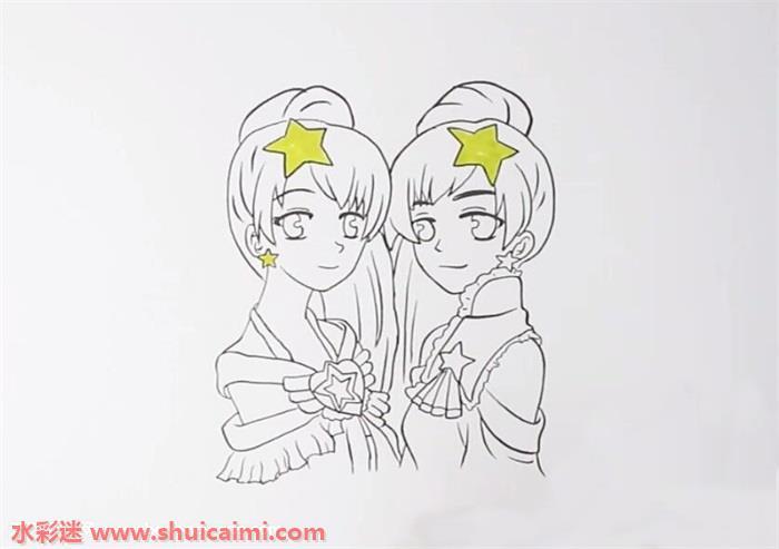 贝贝和雅雅怎么画 贝贝和雅雅简笔画简单又漂亮彩色